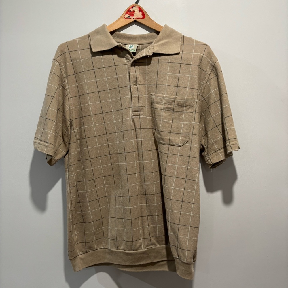 Haband Beige Plaid Polo Shirt